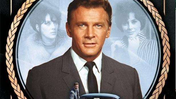 Das Cover von „Der Baron“ mit Steve Forrest, Sue Lloyd und einem hellblauen Auto.