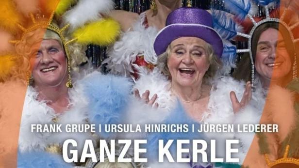 Das Cover des Ohnsorg-Theaterstücks „Ganze Kerle“ mit Frank Grupe, Ursula Hinrichs und Jürgen Lederer.
