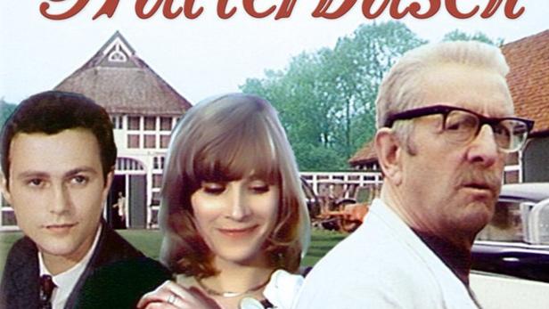 Das Filmplakat zu „Verlobung in Hullerbusch“ mit den Schauspielern Erwin Geschonneck, Wolfgang Greese und Hildegard Walter.