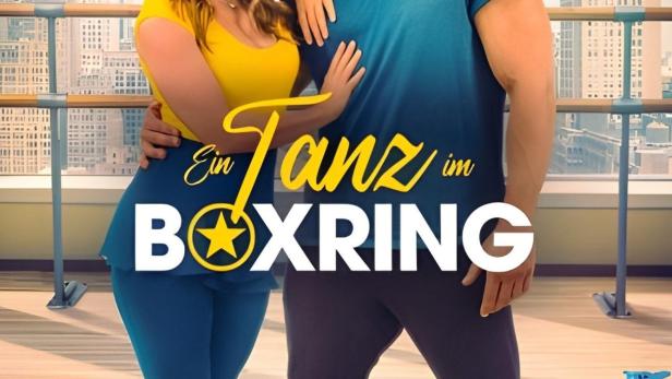 Das Filmplakat für „Ein Tanz im Boxring“ zeigt eine Frau und einen Mann vor einer Skyline.