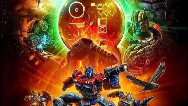 Das Poster für „Transformers: Kingdom War for Cybertron Trilogy“ zeigt Roboter und Tiere in einer epischen Schlacht.