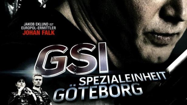 Das Cover der DVD-Box „GSI – Spezialeinheit Göteborg“ mit den Schauspielern Jakob Eklund und Johan Falk.