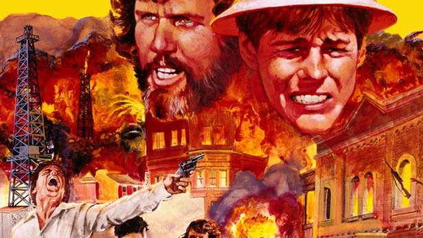 Das Filmplakat für „Vigilante Force – Das Gesetz sind wir“ zeigt eine Stadt im Chaos und bewaffnete Männer.