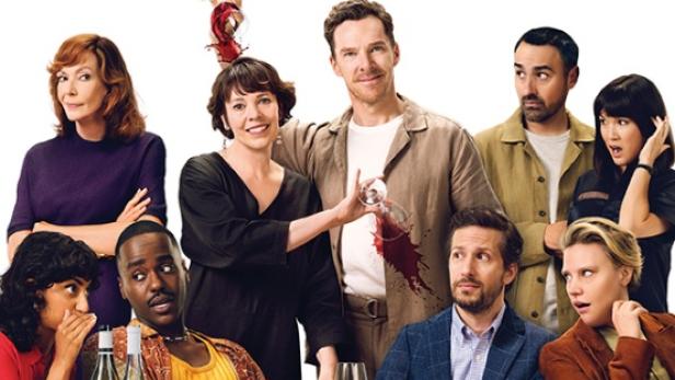 Das Filmplakat für „Die Rosenschlacht“ mit Olivia Colman, Benedict Cumberbatch und Andy Samberg.