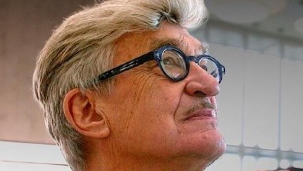 Das Filmplakat zeigt Wim Wenders, den Titel „le mouvement perpetuel“ und das Arte-Logo.