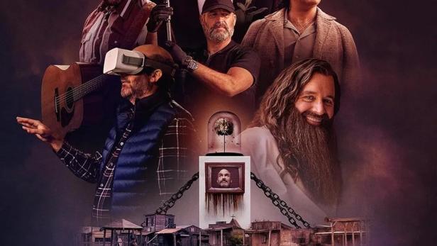 Das Filmplakat für „Bad Thoughts“ zeigt mehrere Männer in verschiedenen Rollen vor einer Westernstadt.