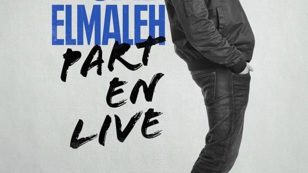 Der Comedian Gad Elmaleh auf einem Werbeplakat für sein Programm „Part en Live“.