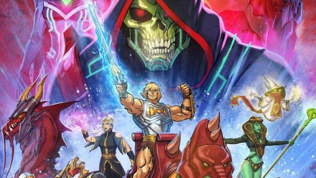 Das Poster für „Masters of the Universe: Revolution“ zeigt Skeletor und andere Charaktere vor Schloss Grayskull.