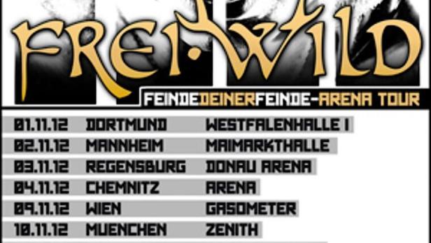 Werbeplakat für die „Feinde deiner Feinde“-Arena-Tour von Frei.Wild.