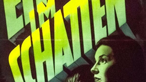 Das Filmplakat für „Ehe im Schatten“ zeigt eine Frau im Profil und den Filmtitel.