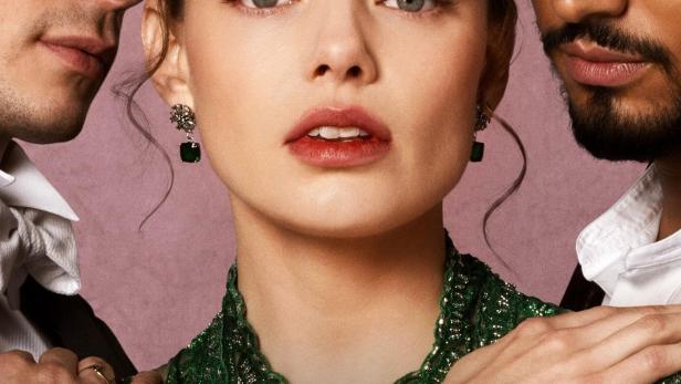 Das Poster für „The Buccaneers“ zeigt eine Frau zwischen zwei Männern.