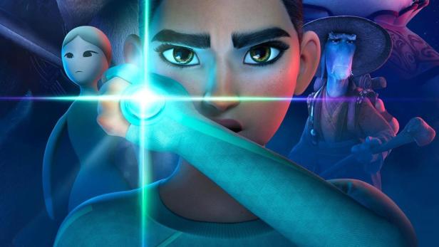 Das animierte Filmplakat für „WondLa“ zeigt die Hauptfigur und andere Charaktere vor einem Sternenhimmel.