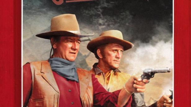 Das DVD-Cover des Films „Die Gewaltigen“ mit John Wayne und Kirk Douglas.