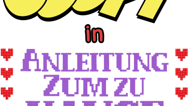 Das Disney-Logo und der Titel „Goofy in Anleitung zum Zuhause bleiben“ in Kreuzstich-Optik.