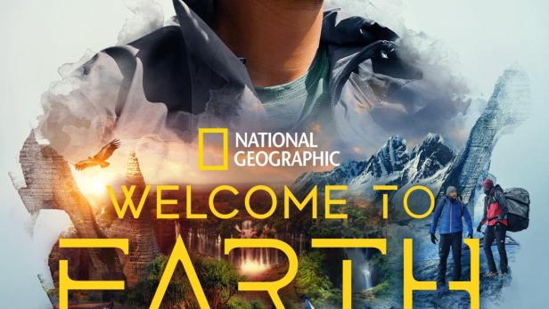 Das Poster für „Welcome to Earth“ mit Will Smith und verschiedenen Naturszenen.