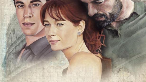 Das Filmplakat für „Die Ahnungslosen Engel“ zeigt drei Personen.