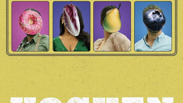 Das Poster für „Kochen Undercover“ zeigt Personen, deren Gesichter durch verschiedene Lebensmittel ersetzt wurden.