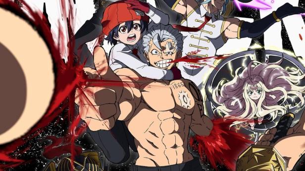 Ein Gruppenbild der Charaktere aus der Anime-Serie „Undead Unluck“.