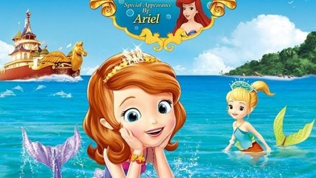 Das Filmplakat für „Sofia the First: The Floating Palace“ zeigt Sofia als Meerjungfrau.