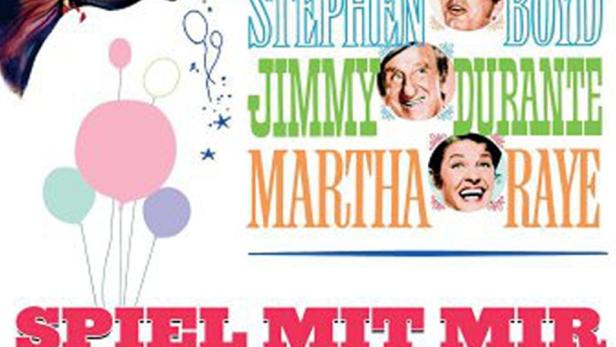 Das Filmplakat für „Spiel mit mir“ zeigt einen Elefanten mit Zylinder und vier Clowns.