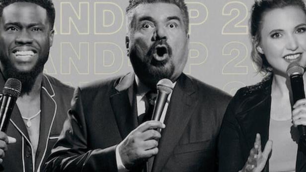 Das Cover von „Best of Stand-Up 2020“ zeigt Kevin Hart, George Lopez und Iliza Shlesinger.