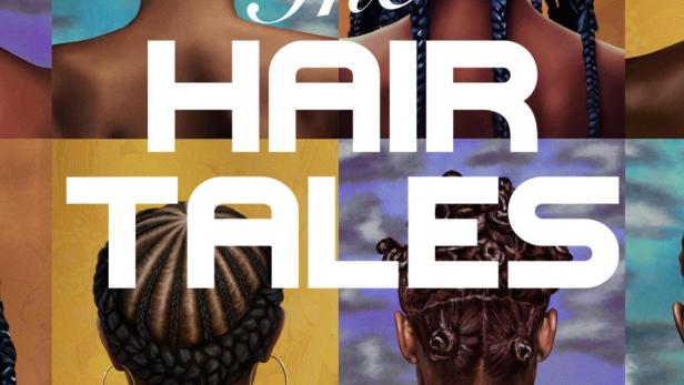Das Cover von „The Hair Tales“ zeigt verschiedene Frisuren von schwarzen Frauen.