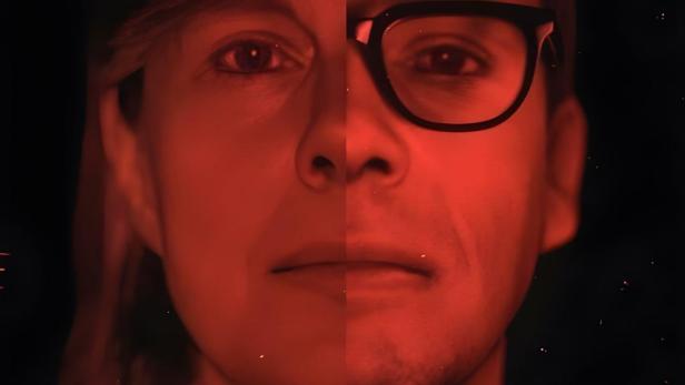 Das Poster für „Bis dass der Mord uns scheidet: Soering vs. Haysom“ auf Netflix zeigt zwei Gesichter.