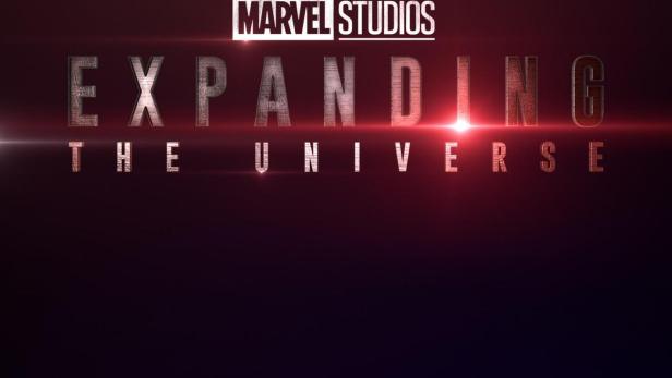 Das Logo von Marvel Studios prangt über dem Titel „Expanding the Universe“.