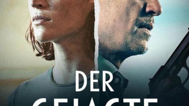Das Filmplakat für „Der Gejagte: Im Netz der Camorra“ zeigt eine Frau und einen Mann mit einer Waffe.