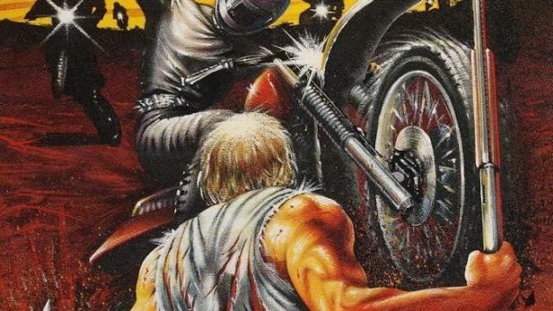 Das Filmplakat für „Survival Zone“ zeigt bewaffnete Kämpfer und Motorräder in einer postapokalyptischen Welt.