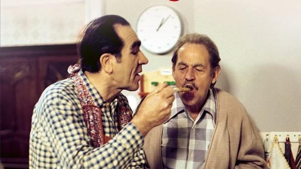 DVD-Cover der DDR-Fernsehserie „Rentner haben niemals Zeit“ mit Herbert Köfer und Helga Göring.