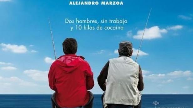 Das Filmplakat für „Somos Gente Honrada“ zeigt zwei Männer beim Angeln.