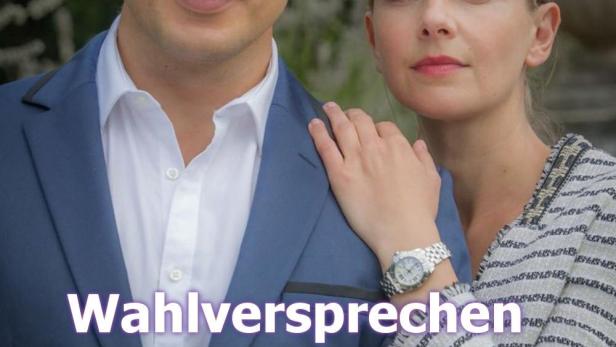 Das Cover des Rosamunde Pilcher Films „Wahlversprechen und andere Lügen“ mit zwei Schauspielern.