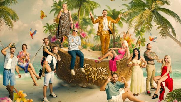 Gruppenbild mit allen „Promis unter Palmen“-Teilnehmern für 2026.