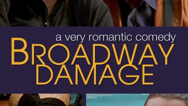 Das Filmplakat für „Broadway Damage“ zeigt vier Schauspieler in verschiedenen Szenen.