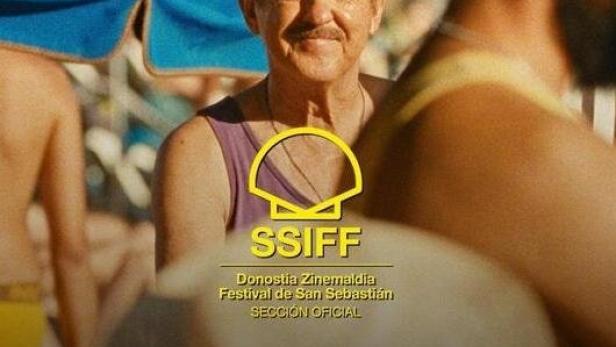 Ein Mann mit Schnurrbart auf dem Filmplakat zu „Maspalomas“.