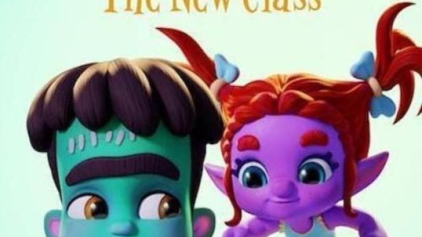 Das Poster für „Super Monsters: Die neue Klasse“ zeigt zwei animierte Monsterfiguren.