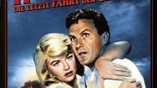Das Filmplakat für „Höllenfahrt: Die letzte Fahrt der Claridon“ mit Robert Stack und Dorothy Malone.