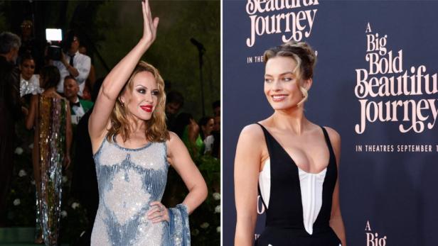 Kylie Minogue und Margot Robbie bei öffentlichen Auftritten.