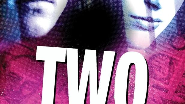 Das Filmplakat für „Two Hands“ zeigt zwei Gesichter vor einem pinkfarbenen Hintergrund.