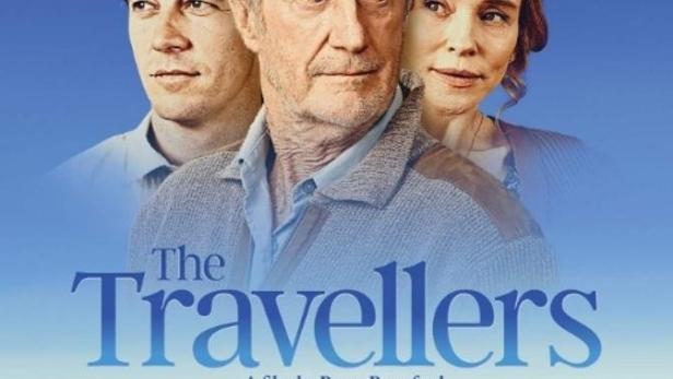 Das Filmplakat für „The Travellers“ mit Luke Bracey, Bryan Brown und Susie Porter.