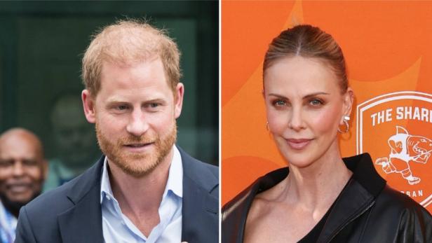 Porträtfotos von Prinz Harry und Charlize Theron