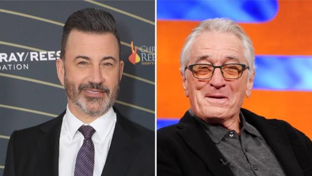 Porträtfotos von Jimmy Kimmel und Robert De Niro