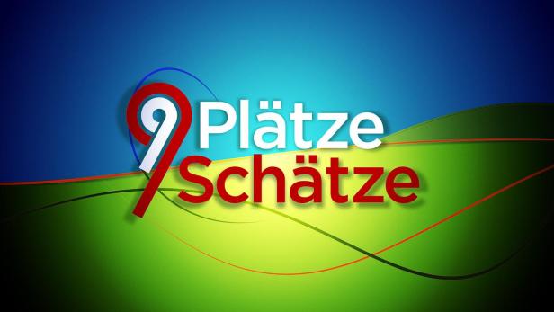 Schriftzug der ORF-Sendung 9 Plätze – 9 Schätze.