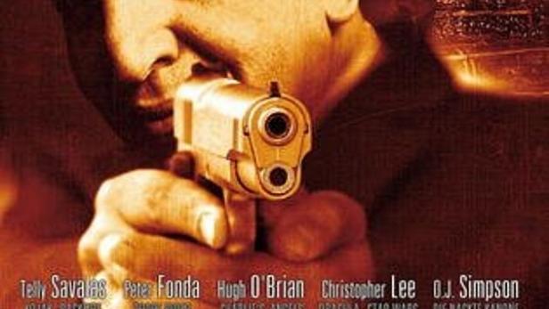 Das Filmplakat für „Die Söldner“ zeigt Telly Savalas mit einer Pistole.