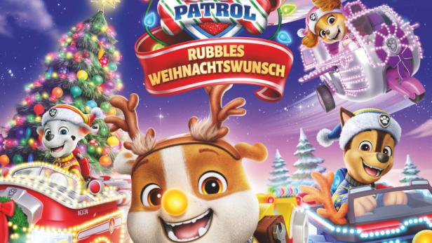 Animierte Hunde steuern weihnachtlich geschmückte Fahrzeuge