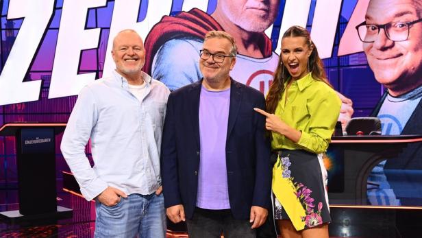 Stefan Raab, Elton und Moderatorin Laura Wontorra