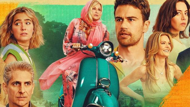 Sechs "The White Lotus"-Darsteller auf Werbeplakat