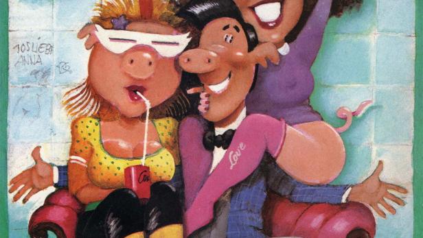 Her mit den kleinen Schweinchen