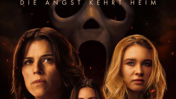 Hauptfiguren von "Scream 7" auf einem Plakat versammelt